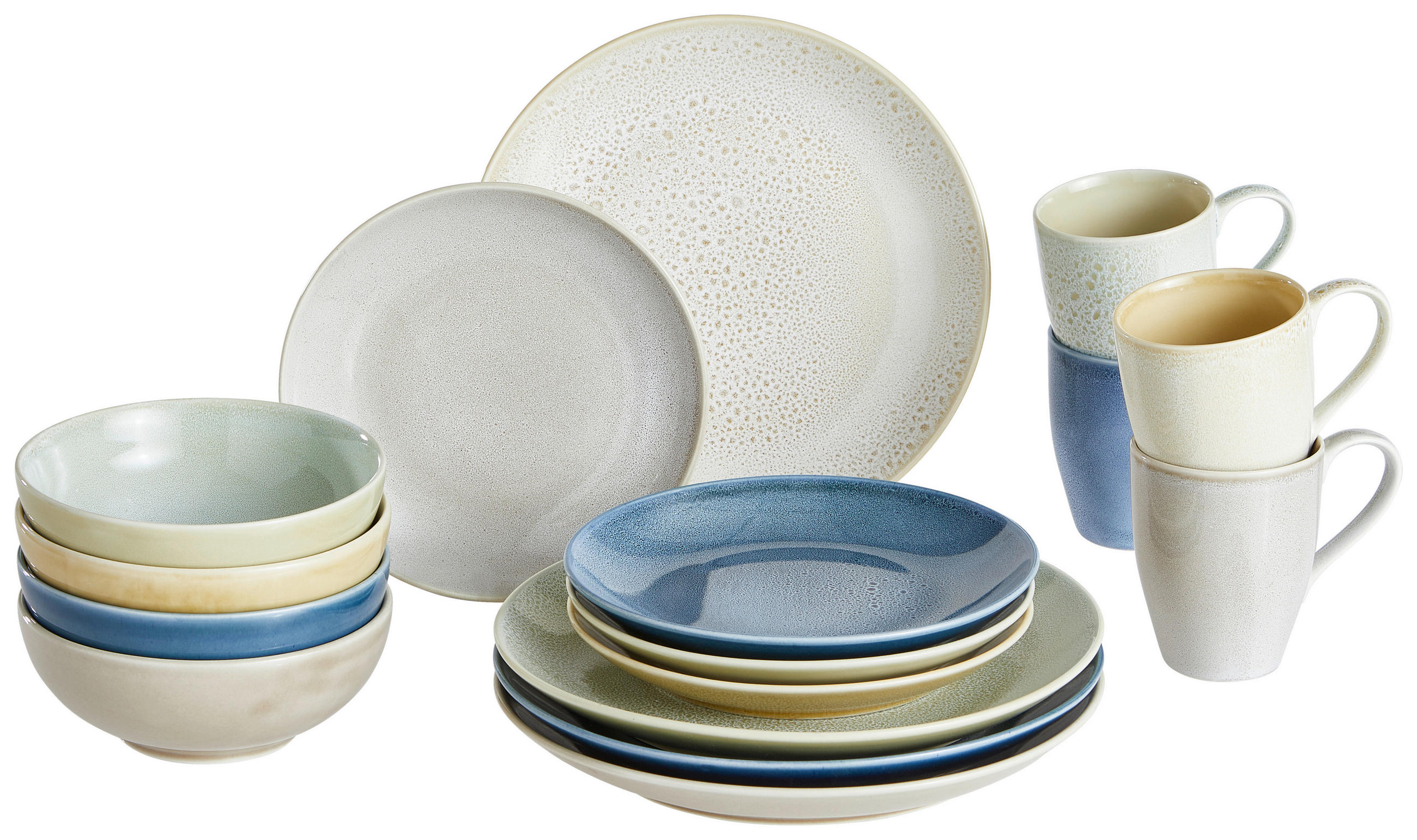 KOMBISERVICE Multicolor 16-teilig 4 Personen  - Multicolor, Basics, Keramik (35/35/34cm) - Creatable