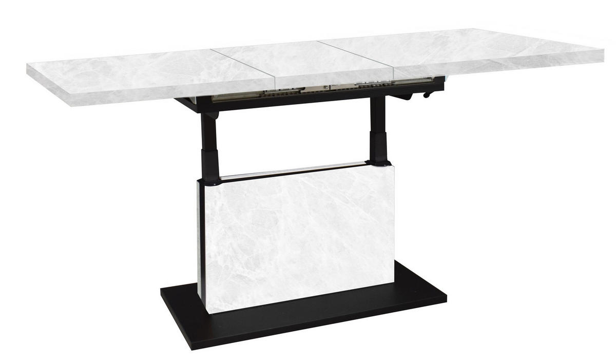 COUCHTISCH Lift Couchtisch rechteckig Schwarz, Hellgrau  - Hellgrau/Schwarz, Design, Holzwerkstoff/Metall (120-160/56-75/70cm) - MID.YOU