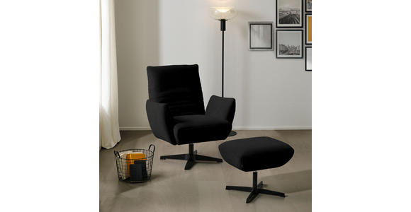 SESSEL in Teddystoff Schwarz  - Schwarz, Design, Textil/Metall (60/94/86cm) - Dieter Knoll