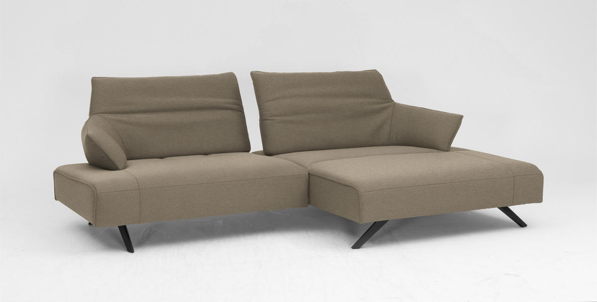 ECKSOFA in Struktur Beige  276/165 cm  - Anthrazit/Beige, Design, Textil/Metall (276/165cm) - Himolla