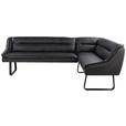 ECKBANK 178/237 cm  in Anthrazit  - Anthrazit/Schwarz, Design, Leder/Textil (178/237cm) - Novel