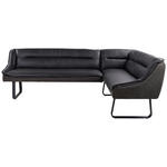 ECKBANK 178/237 cm  in Anthrazit  - Anthrazit/Schwarz, Design, Leder/Textil (178/237cm) - Novel