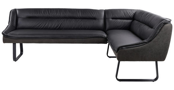 ECKBANK 178/237 cm  in Anthrazit  - Anthrazit/Schwarz, Design, Leder/Textil (178/237cm) - Novel