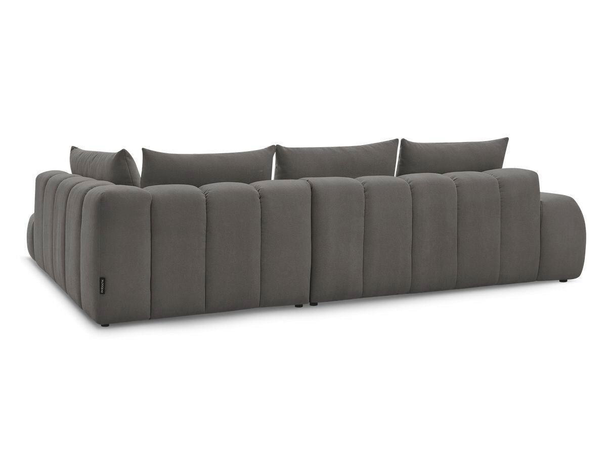 ECKSOFA Ottomane rechts  EVEREST Dunkelgrau Struktur  - Dunkelgrau/Schwarz, MODERN, Kunststoff/Textil (352/210cm) - Livetastic