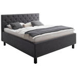 POLSTERBETT Matratze, gepolstertes Kopfteil, Lattenrost, Bettkasten Anthrazit 160/200 cm  - Anthrazit/Schwarz, MODERN, Holz/Holzwerkstoff (160/200cm) - Xora