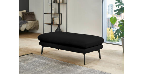 ECKSOFA in Echtleder Schwarz 180/310 cm - Schwarz, Design, Leder/Metall (180/310cm) - Dieter Knoll