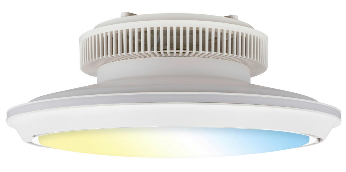 DECKENVENTILATOR - Chromfarben/Weiß, Design, Kunststoff/Metall (44/17,5cm)