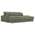 BIGSOFA in Cord Olivgrün - Schwarz/Olivgrün, MODERN, Kunststoff/Textil (230/85/190cm) - Carryhome