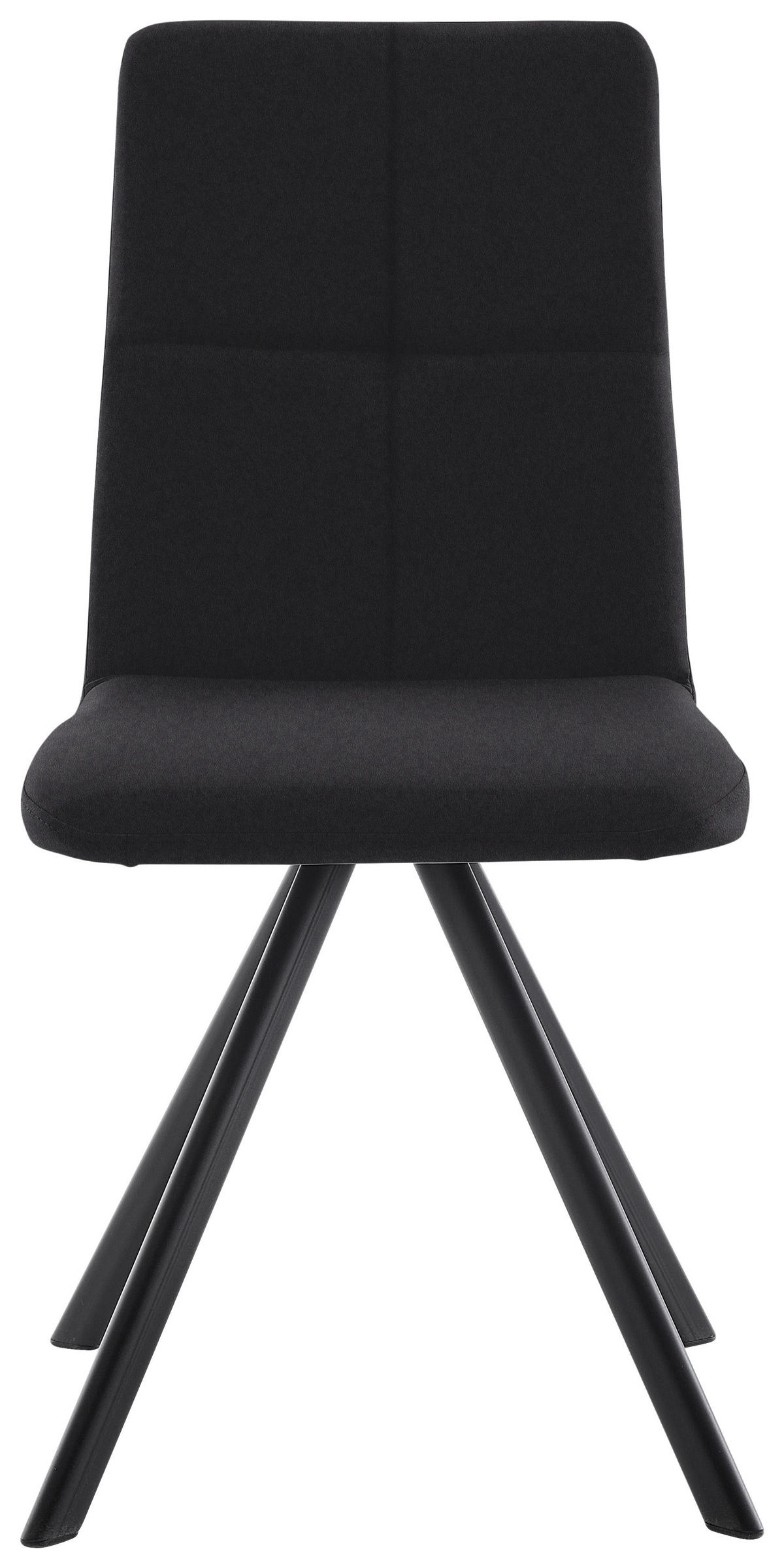 STUHL  in Eisen Lederlook, Mikrofaser Metall, Textil  - Schwarz, MODERN, Textil/Metall (47/92/60cm) - Cantus