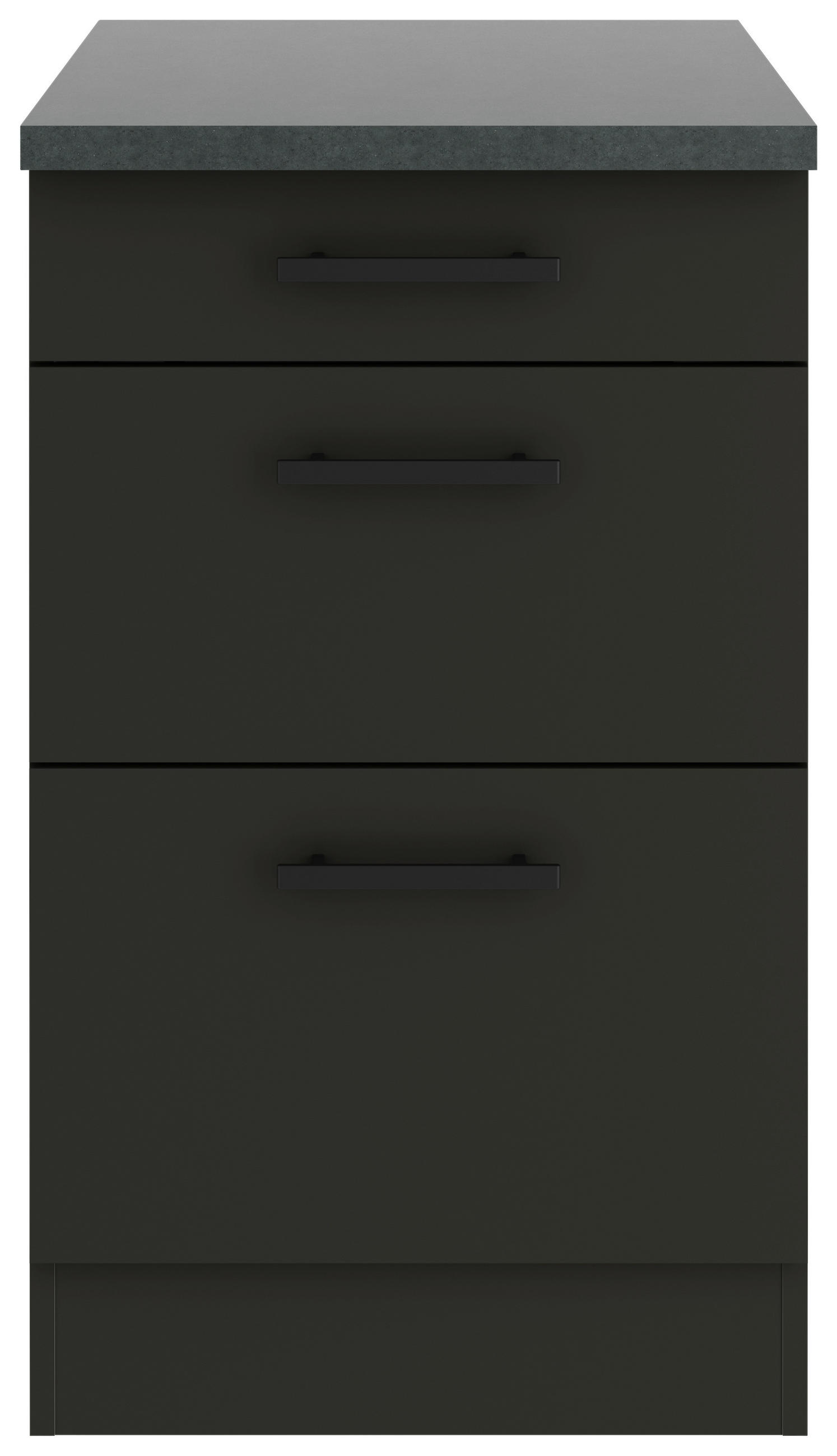 KÜCHENUNTERSCHRANK 50/84,8/60 cm  in Anthrazit  - Anthrazit/Buchefarben, Basics, Holzwerkstoff/Metall (50/84,8/60cm) - Optifit