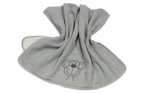 SCHMUSEDECKE Musselin Affe Grau  70/100 cm  - Creme/Grau, Basics, Textil (70/100cm) - Bebe's Collection