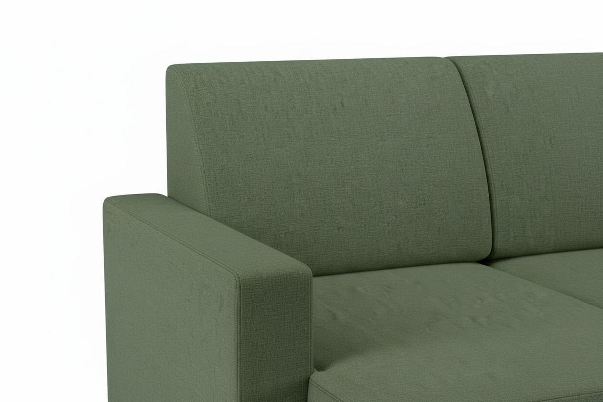 WOHNLANDSCHAFT NIKAS Grün Bouclé  - Buchefarben/Grün, Design, Holz/Textil (310/160/145cm) - MID.YOU