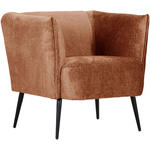 SESSEL in Chenille Braun  - Schwarz/Braun, Design, Textil/Metall (76/73/76cm) - Landscape