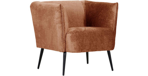 SESSEL in Chenille Braun  - Schwarz/Braun, Design, Textil/Metall (76/73/76cm) - Landscape