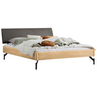 BETT 140/200 cm  in Anthrazit, Grau, Eichefarben  - Eichefarben/Anthrazit, Design, Holz/Metall (140/200cm) - Hasena