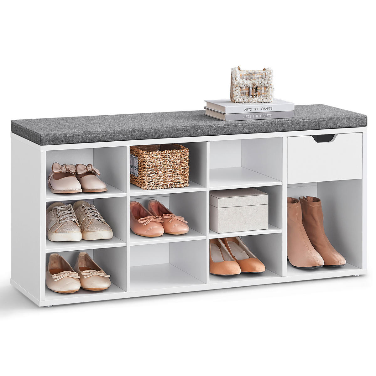 LAVICA DO PREDSIENE, 104/48/30 cm - sivá/biela, Trend, kompozitné drevo (104/48/30cm) - Boxxx