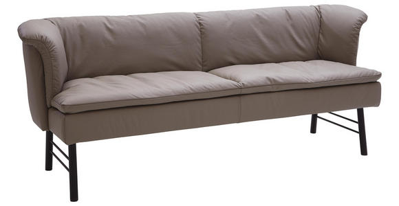 SITZBANK Echtleder Anthrazit, Taupe - Taupe/Anthrazit, KONVENTIONELL, Leder/Metall (220/85/69cm) - Valnatura