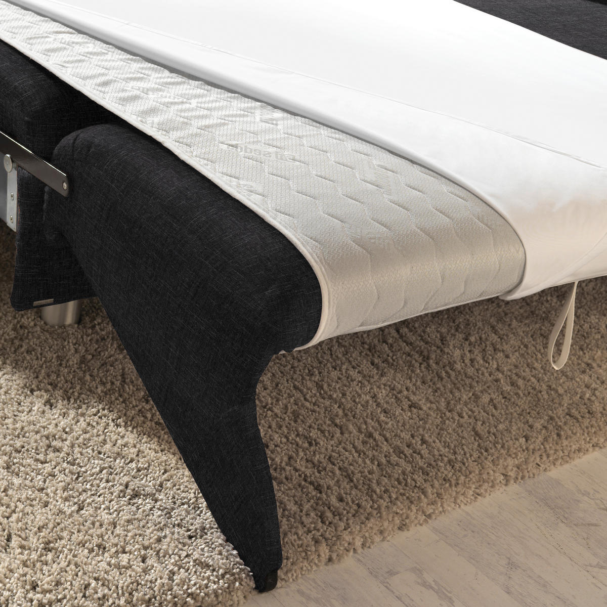 ECKSOFA in Chenille Anthrazit  227/208 cm  - Anthrazit/Alufarben, KONVENTIONELL, Textil/Metall (227/208cm) - Sedda