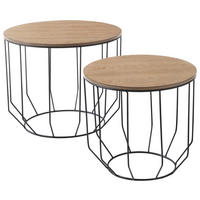 COUCHTISCH in Metall, Holzwerkstoff  - Eichefarben/Schwarz, MODERN, Holzwerkstoff/Metall (50/40/50cm) - MID.YOU