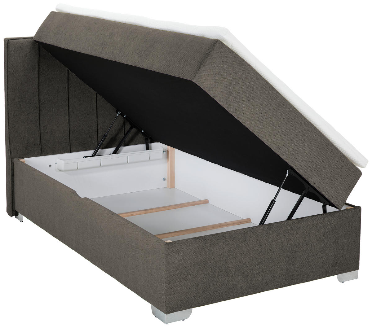 BOXBETT 120/200 cm  in Dunkelgrau  - Chromfarben/Dunkelgrau, Trend, Kunststoff/Textil (120/200cm) - Boxxx
