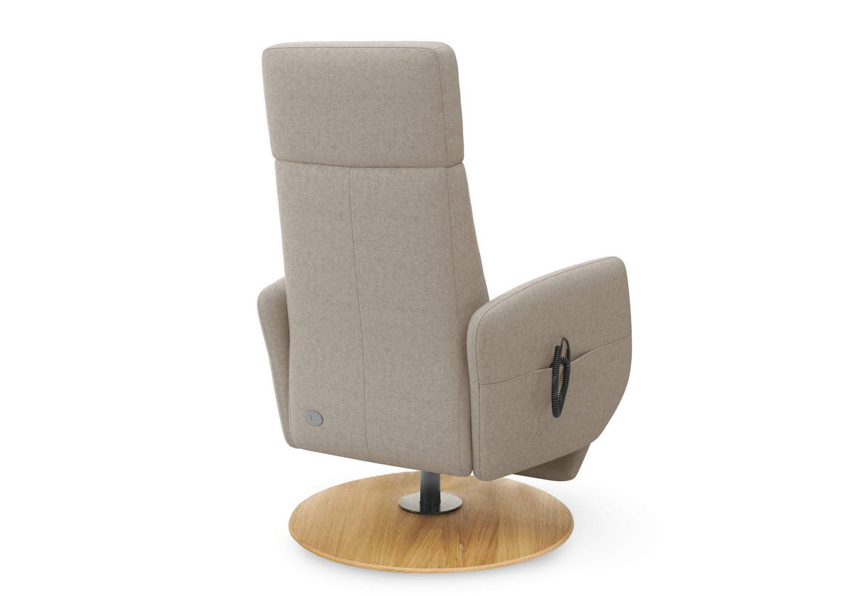 RELAXSESSEL in Textil Taupe  - Taupe/Eichefarben, KONVENTIONELL, Holz/Textil (71/110/82cm) - Sit & More
