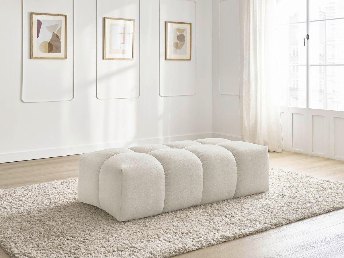 HOCKER EVEREST Struktur Beige  - Beige/Schwarz, MODERN, Kunststoff/Textil (140/70/40cm)