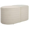 HOCKERBANK 50/50/44/44/50/50 cm Samt Creme  - Creme/Weiß, Design, Textil (50/50/44/44/50/50cm) - MID.YOU