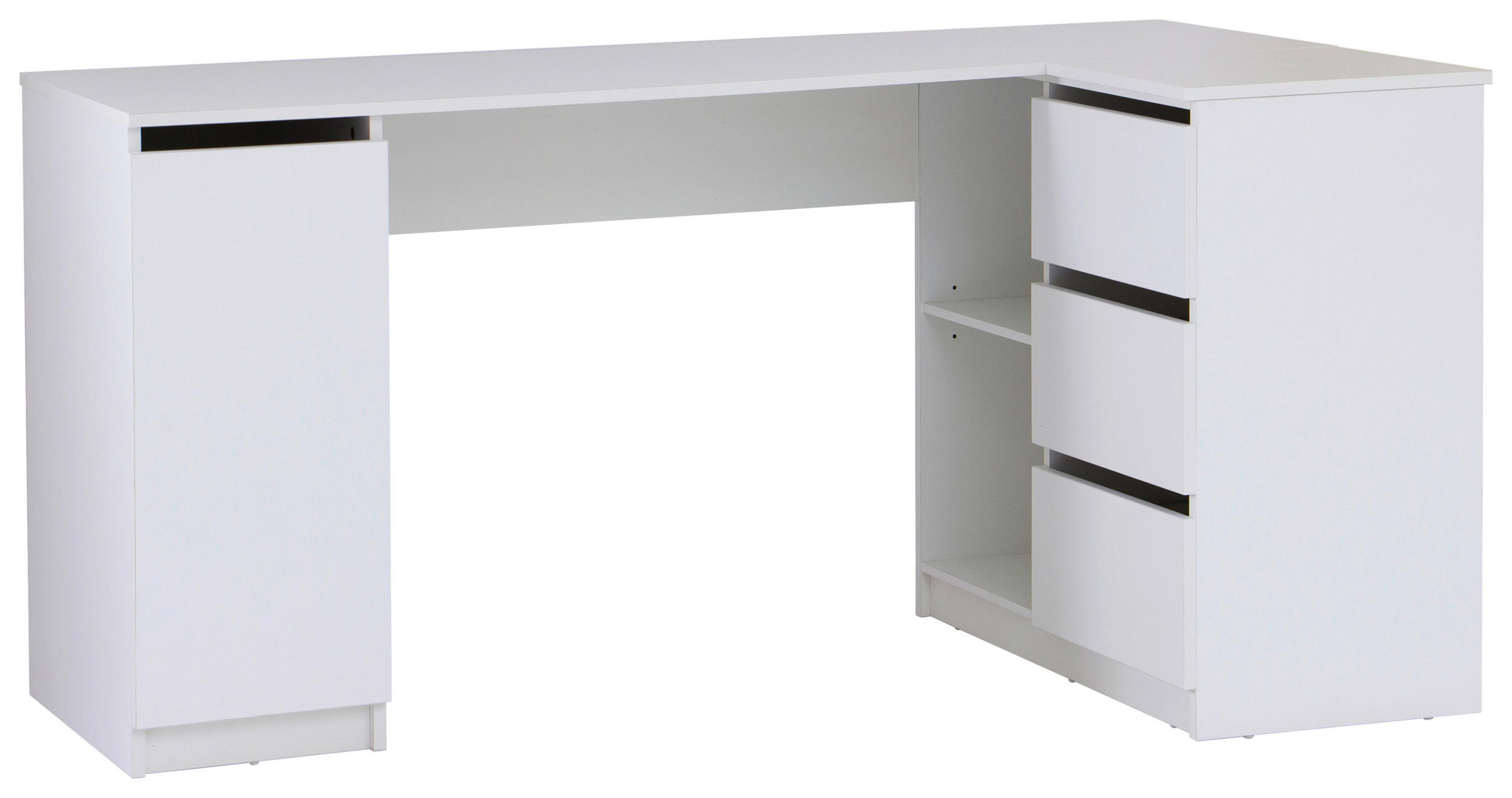 ECKSCHREIBTISCH  in Weiß  - Weiß, MODERN, Holzwerkstoff (154/77/84.5cm) - MID.YOU