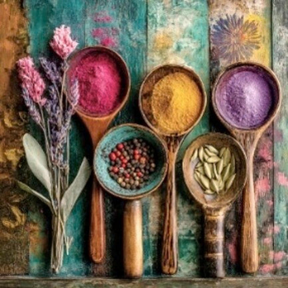 GLASBILD Essen & Trinken, Gewürze  - Multicolor, Basics, Glas (20/20/1.4cm) - Euroart