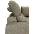 ECKSOFA Olivgrün Chenille  inkl. Zierkissen, Bettkasten, Schlaffunktion, Rücken echt, Kopfteilverstellung, Liegefläche im Originalstoff  - Schwarz/Olivgrün, KONVENTIONELL, Textil/Metall (266/185cm) - Carryhome