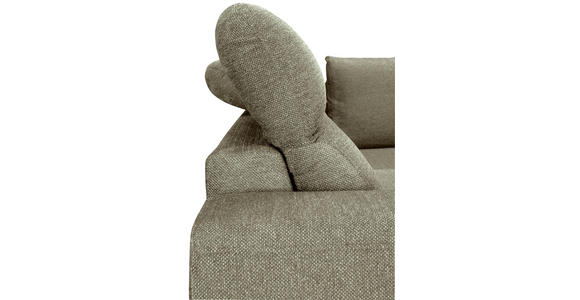 ECKSOFA Olivgrün Chenille  inkl. Zierkissen, Bettkasten, Schlaffunktion, Rücken echt, Kopfteilverstellung, Liegefläche im Originalstoff  - Schwarz/Olivgrün, KONVENTIONELL, Textil/Metall (266/185cm) - Carryhome