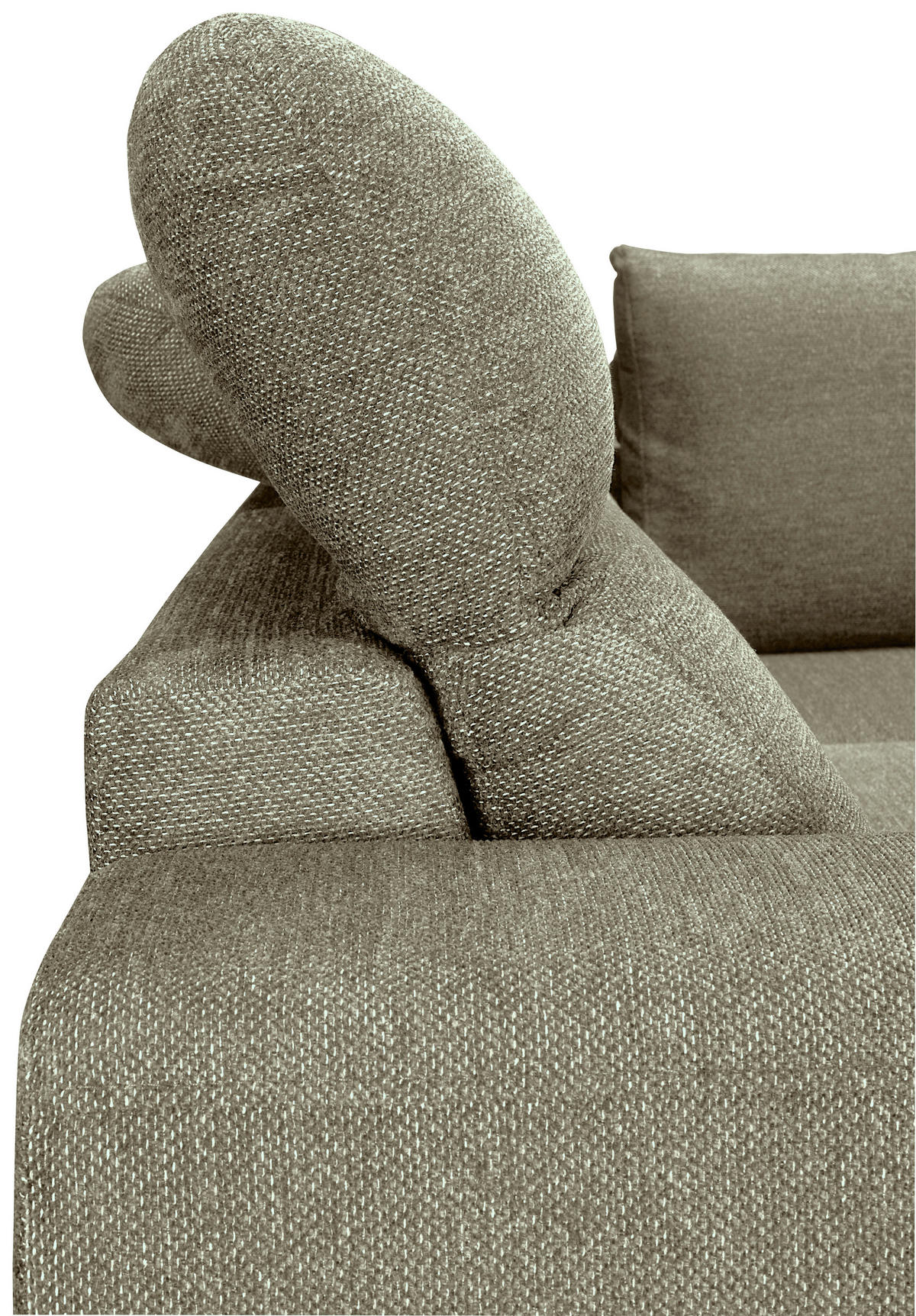 ECKSOFA Olivgrün Chenille  - Schwarz/Olivgrün, KONVENTIONELL, Textil/Metall (240/185cm) - Carryhome