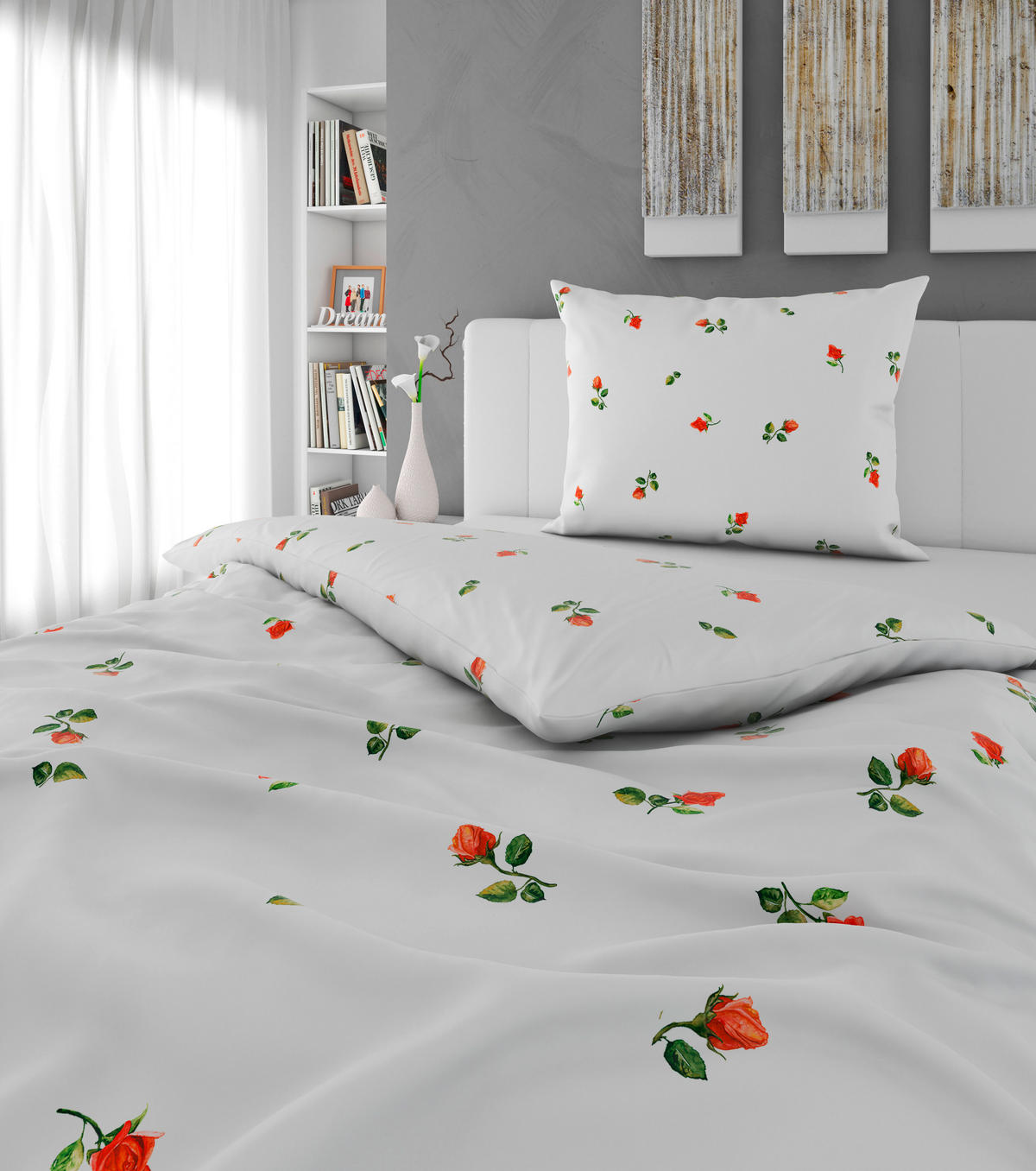 POSTELJINA 140/200 cm saten crvena  - crvena, tekstil (140/200cm) - Esposa