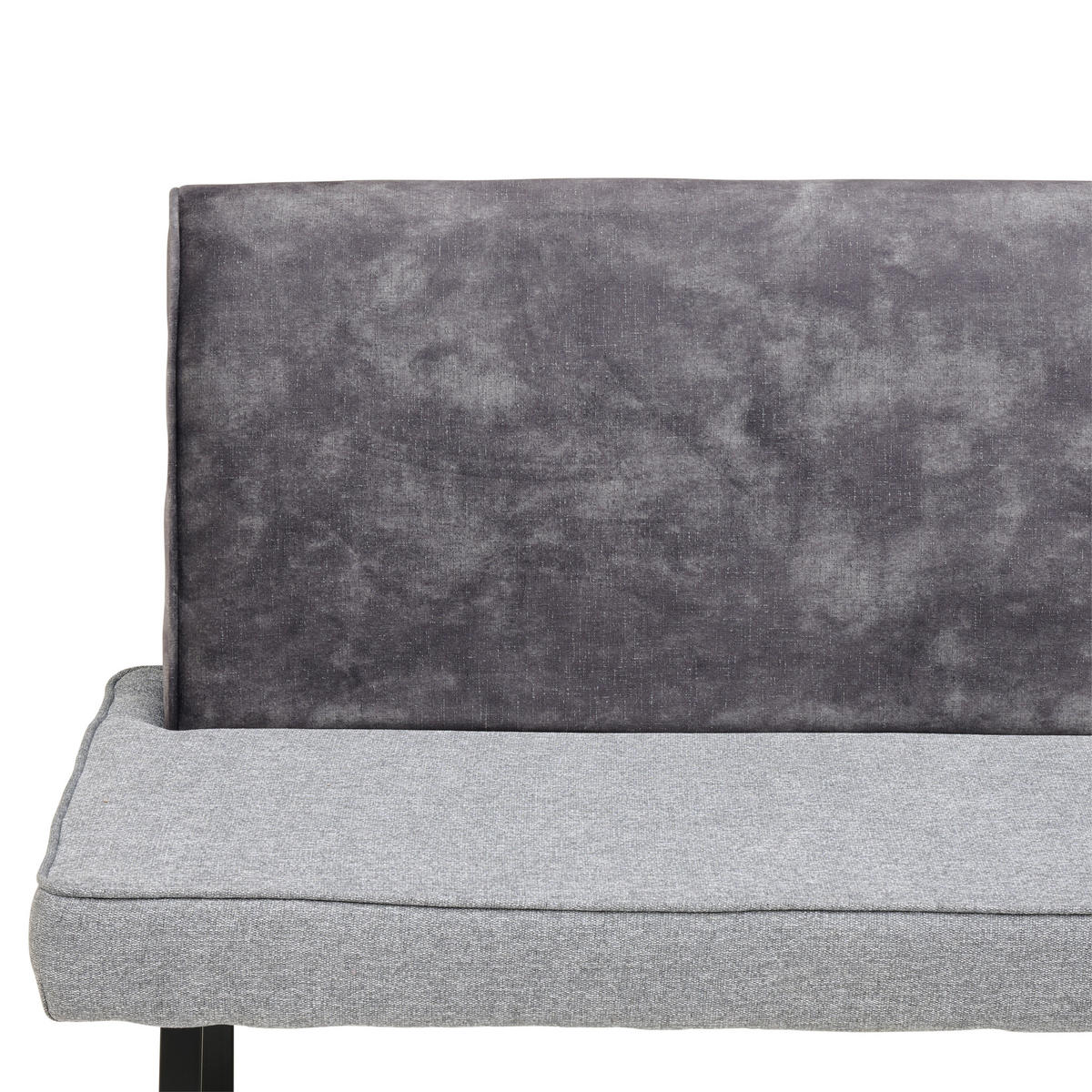 ECKBANK Holz, Metall, Textil Dunkelgrau  - Dunkelgrau/Schwarz, Konventionell, Holz/Textil (205/155cm) - MID.YOU