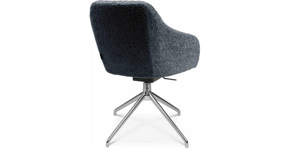 ARMLEHNSTUHL in Aluminium Bouclé - Dunkelgrau/Alufarben, Design, Textil/Metall (58/81,5-84,5/60cm) - Johann Jakob