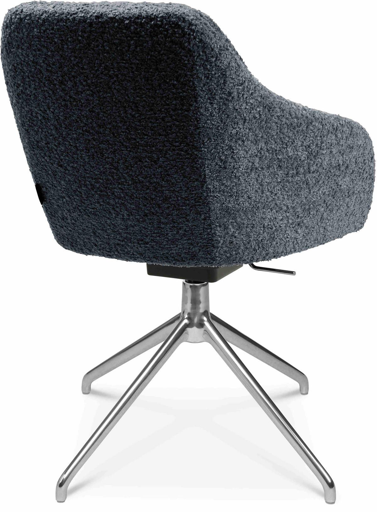 ARMLEHNSTUHL  in Aluminium Bouclé  - Dunkelgrau/Alufarben, Design, Textil/Metall (58/81,5-84,5/60cm) - Johann Jakob