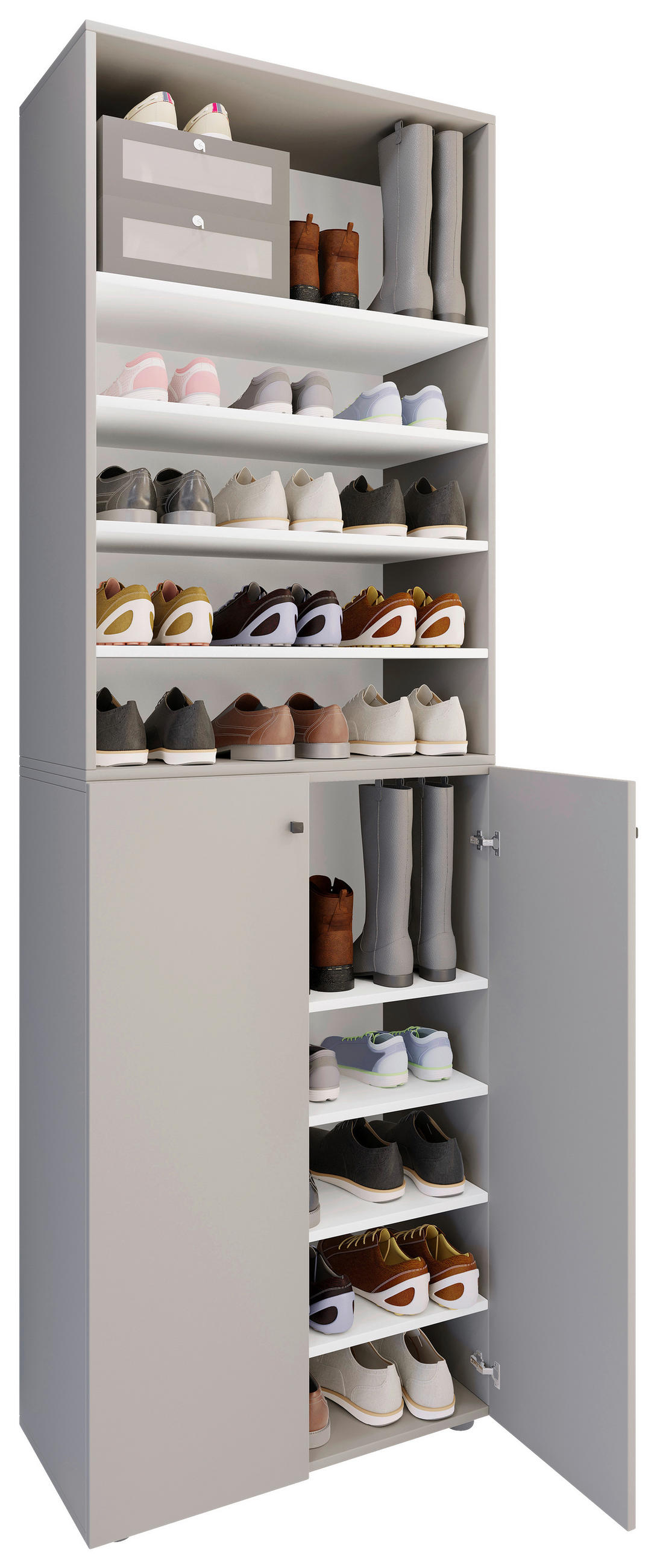 SKOSKÅP Lona  i 70/220/40 cm  - silver/grå, Design, trämaterial/plast (70/220/40cm) - MID.YOU