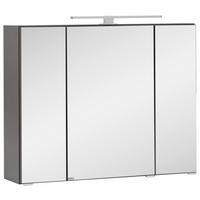 Dulap Cu Oglindă 80/64/20 cm  - culoare crom/grafit, Konventionell, sticlă/metal (80/64/20cm) - Held