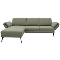 ECKSOFA  in Flachgewebe Salbeigrün  175-224/255-365 cm  - Salbeigrün/Schwarz, Design, Textil/Metall (175-224/255-365cm) - Dieter Knoll