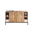 WASCHBECKENUNTERSCHRANK 105/60/40 cm  - Wildeiche/Schwarz, Basics, Holz/Metall (105/60/40cm) - Linea Natura