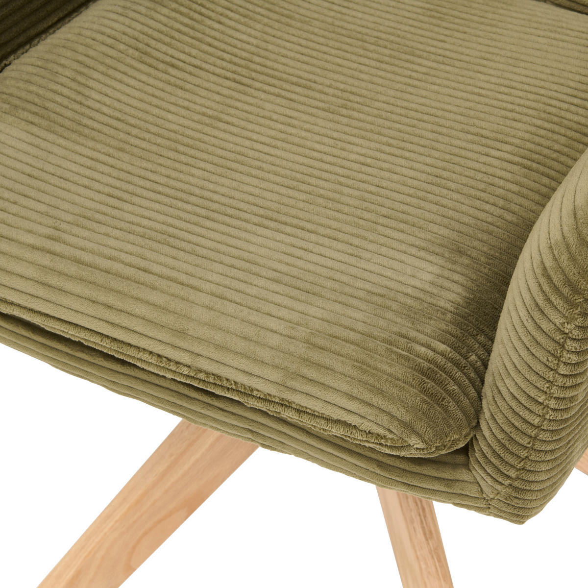 ARMLEHNSTUHL in Holz, Metall, Textil Grün  - Naturfarben/Grün, KONVENTIONELL, Holz/Textil (60/93/65,5cm) - Livetastic