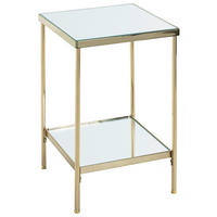 BEISTELLTISCH 29/29/46 cm Messingfarben quadratisch  - Messingfarben, Trend, Glas/Metall (29/29/46cm)