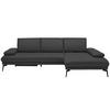 ECKSOFA in Echtleder Anthrazit  - Anthrazit/Schwarz, Design, Leder/Metall (273/187cm) - Celina Home