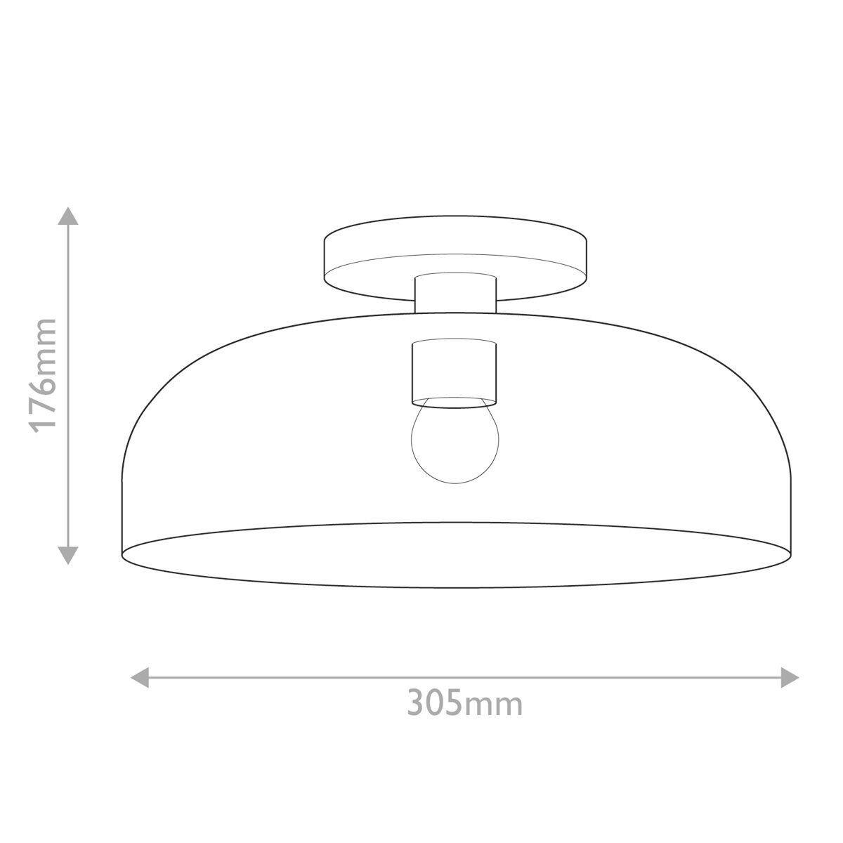 DECKENLEUCHTE 17,6/30,5 cm    - Schwarz, KONVENTIONELL, Glas/Metall (17,6/30,5cm) - Elstead Lighting