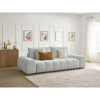 SCHLAFSOFA Flachgewebe Hellgrau  - Hellgrau/Schwarz, MODERN, Kunststoff/Textil (278/115/90cm)