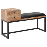 Bancă Taburet - negru, Modern, lemn/metal (100/60/35cm) - MID.YOU