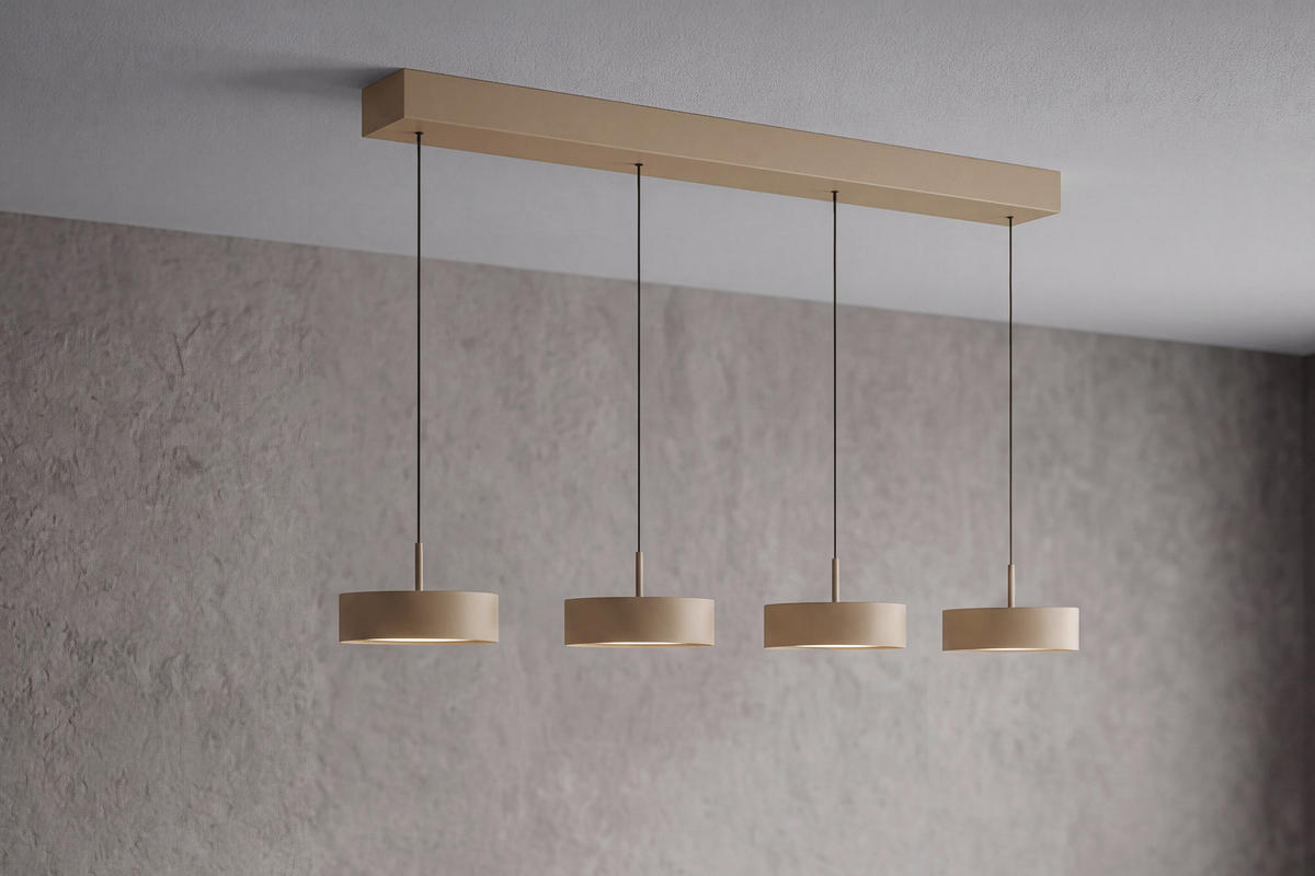 LED-HÄNGLAMPA Bellevue 118/17,5/180 cm  - sandfärgad, Design, metall (118/17,5/180cm) - Dieter Knoll