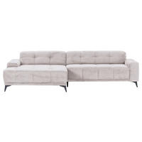 ECKSOFA in Cord Naturfarben  - Schwarz/Naturfarben, Konventionell, Textil/Metall (165/295cm) - Carryhome