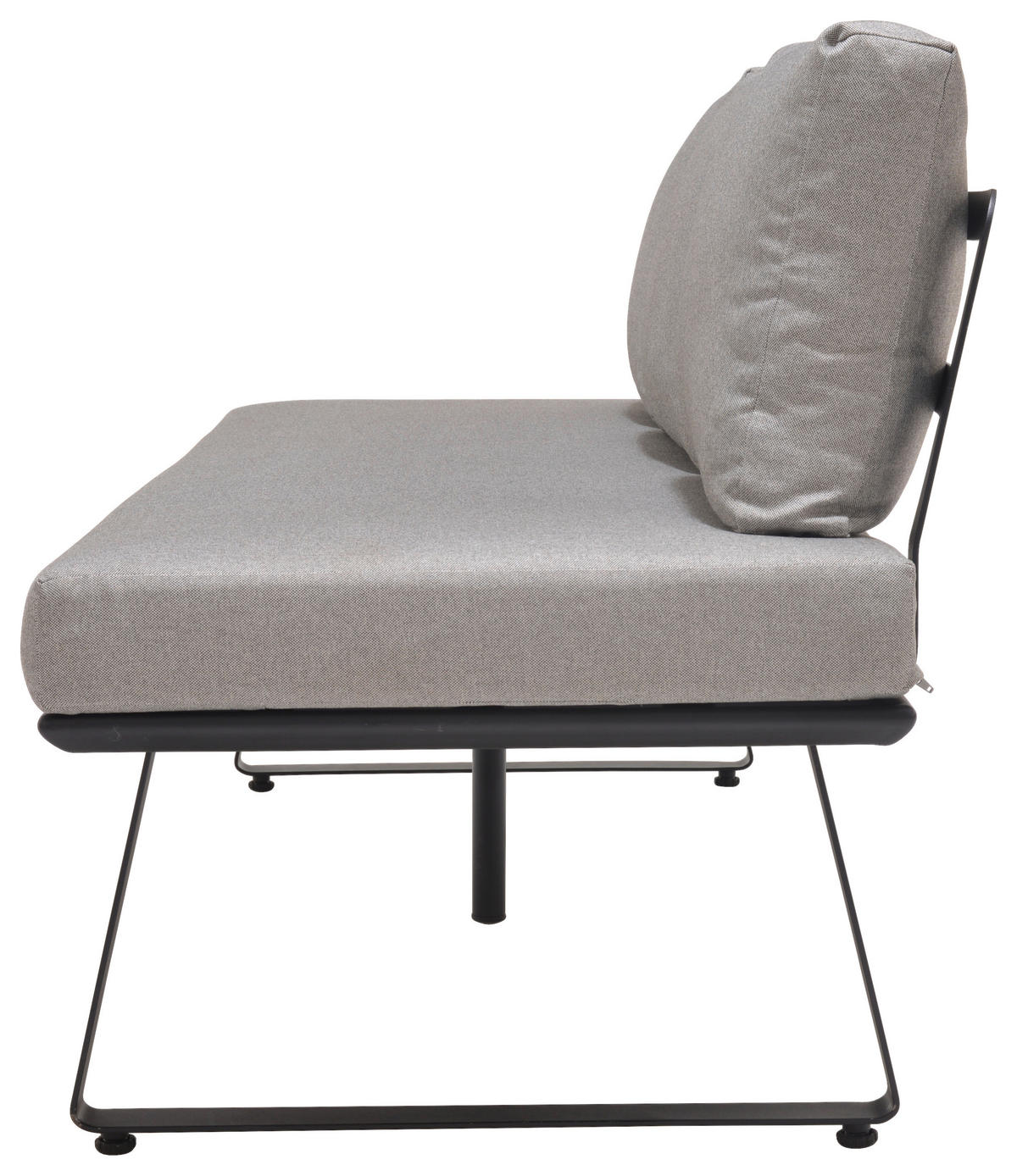 GARTENBANK 177/74,7/73,3 cm  Carbonstahl  - Hellgrau/Schwarz, Design, Textil/Metall (177/74,7/73,3cm) - Ambia Garden