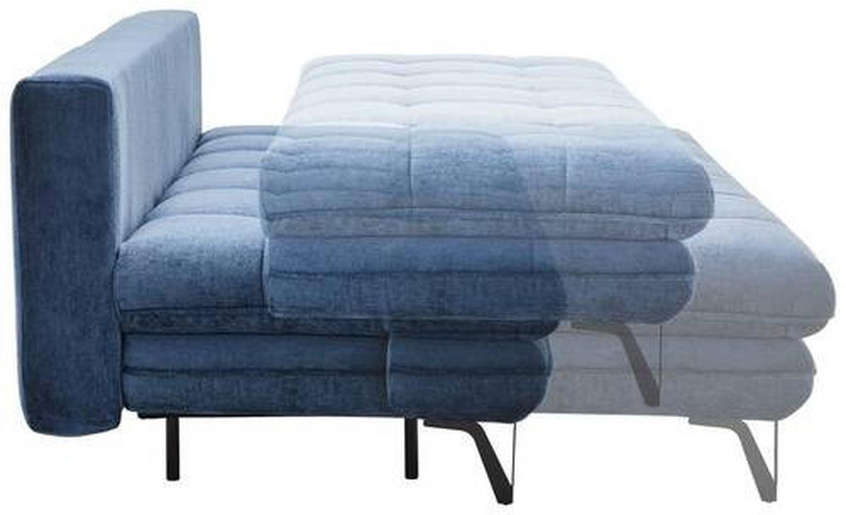 SCHLAFSOFA Samt Beige  - Beige/Schwarz, Design, Textil/Metall (205/79-96/85cm) - Novel